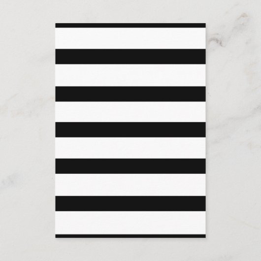 Zwart-wit streep bruiloft details informatie informatiekaartje (Achterkant)