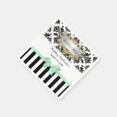 Zwart Wit Streep Damask Mint Ribbon Servetten (Hoek)