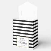 Zwart-wit streep Elegant Goud Bruiloft Bedankdoosjes (Geopend)