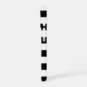 Zwart-wit streep gepersonaliseerd iPhone 16 hoesje (Linkerkant)