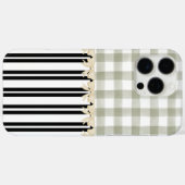 Zwart-wit streep Green Check Paris Inspired Case-Mate iPhone Case (Achterkant (horizontaal))