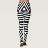 Zwart Wit Streep Yoga Pants Pattern Leggings (Achterkant)