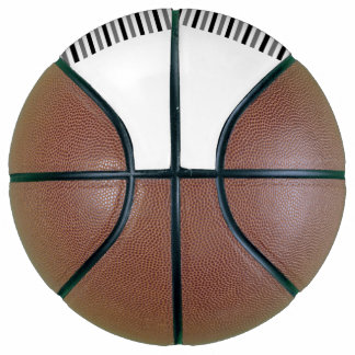 Zwart-wit streepjesontwerp basketbal