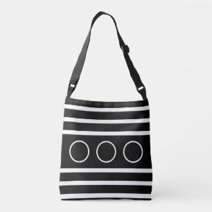 Zwart & Wit Strepen Crossbody Tas