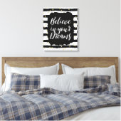 Zwart Wit Strepen Goud Sparkly Confetti Dromen Canvas Afdruk (Insitu (Slaapkamer))