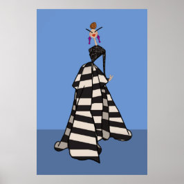 Zwart & Wit Strepen Vrouw Glamour Mode Kunst Poster