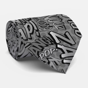 Zwart-wit stripboek Pop Art Superheld Stropdas