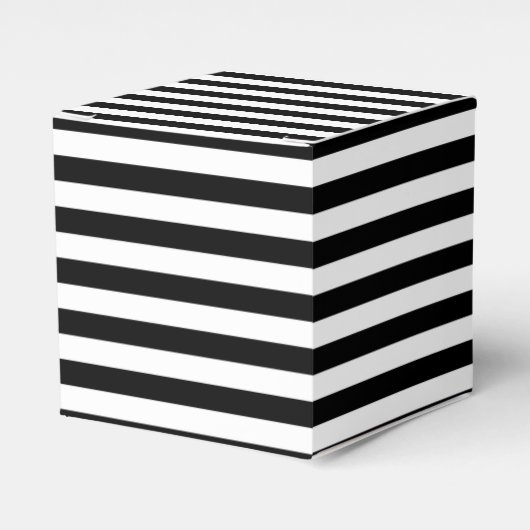 Zwart-wit Stripe Patroon Bedankdoosjes (Voorkant Zijde)