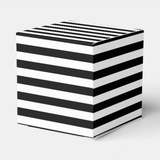 Zwart-wit Stripe Patroon Bedankdoosjes (Achterkant)