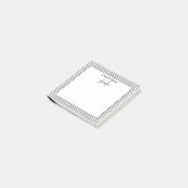 Zwart-wit Stripe Patroon Gepersonaliseerde Naam Post-it® Notes (Schuin)