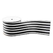 Zwart-wit Stripe Patroon Grosgrain Lint (Spoel)