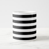 Zwart-wit Stripe Patroon Jumbo Mok (Voorkant)
