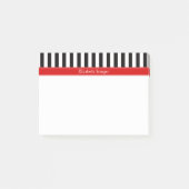 Zwart wit Stripe Red Ribbon Naam Monogram Post-it® Notes (Voorkant)