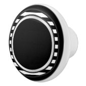 Zwart-wit Stripe Trim Keramische Knop (Rechts)