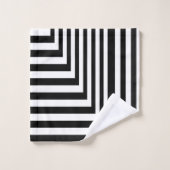 Zwart-wit Striped Bad Handdoek (Wasdoekje)