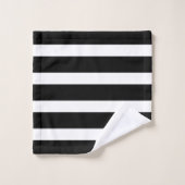 Zwart-wit Striped Bad Handdoek (Wasdoekje)
