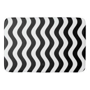 Zwart-wit Striped Badmat