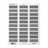 Zwart-wit Striped Etiket (Full Sheet)