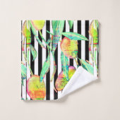Zwart-wit Striped Mangos Bath-handdoekset Bad Handdoek (Wasdoekje)