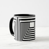 Zwart-wit Striped Mok (Voorkant links)