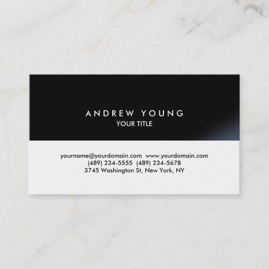 Zwart wit Striped Professional Visitekaartje (Voorkant)