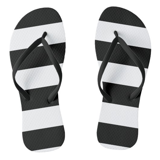 Zwart-wit Striped Teenslippers (Voetbed)