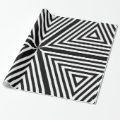 Zwart wit Stripes Diamonds Wrapppapier Cadeaupapier (Uitgerold)