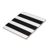 Zwart & Wit Stripes Gestreept Chic Modern Tegeltje (Zijkant)