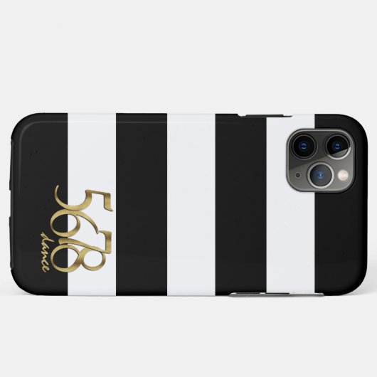 Zwart-wit Stripes Pattern Modern Dance Case-Mate iPhone Case (Achterkant (horizontaal))