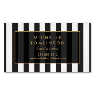 Zwart-wit Stripes Salon III Magnetisch Magnetisch Visitekaartje