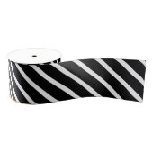Zwart wit Stripes schuin patroon Grosgrain Lint (Spoel)