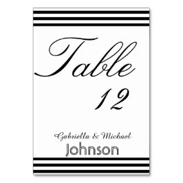 Zwart-wit Stripes Tafelnummer