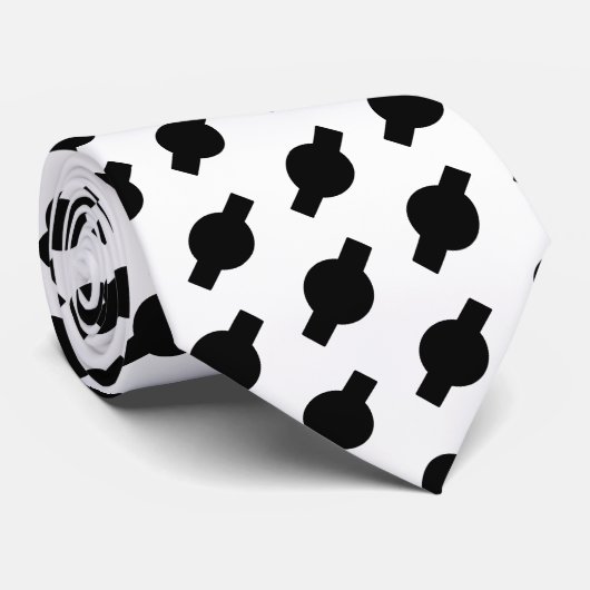 Zwart-wit stropdas (Opgerold)
