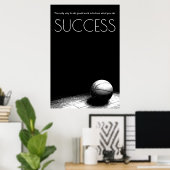 Zwart Wit Succes Motivatie Basketbal Poster (Thuiskantoor)