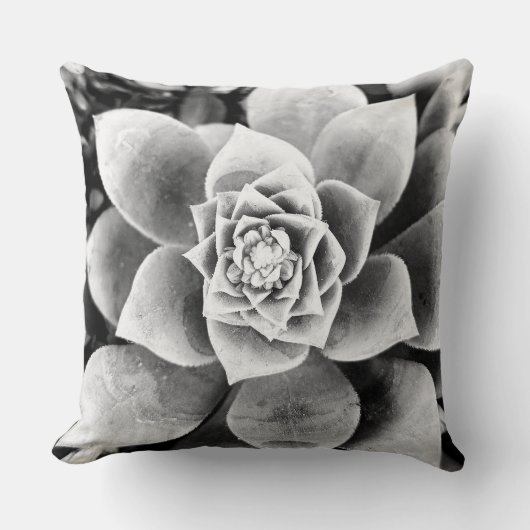 Zwart & wit succulent plant Sierkussen (Voorkant)