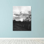 Zwart & Wit Sunset Foto Print Canvas Muurdecoratie (Insitu (Houten vloer))