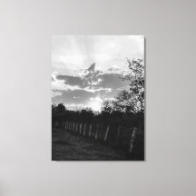 Zwart & Wit Sunset Foto Print Canvas Muurdecoratie