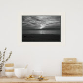 Zwart-wit Sunset ~ Fotografisch afdrukken Poster (Keuken)