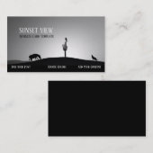 Zwart wit Sunset Landscape Visitekaartje (Voorkant / Achterkant)