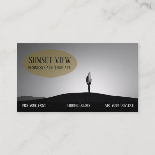 Zwart wit Sunset Landscape Visitekaartje