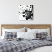 Zwart-wit Surreal Collage Portret Canvas (Insitu (Slaapkamer))