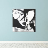 Zwart-wit Surreal Collage Portret Canvas Afdruk (Insitu (Houten vloer))