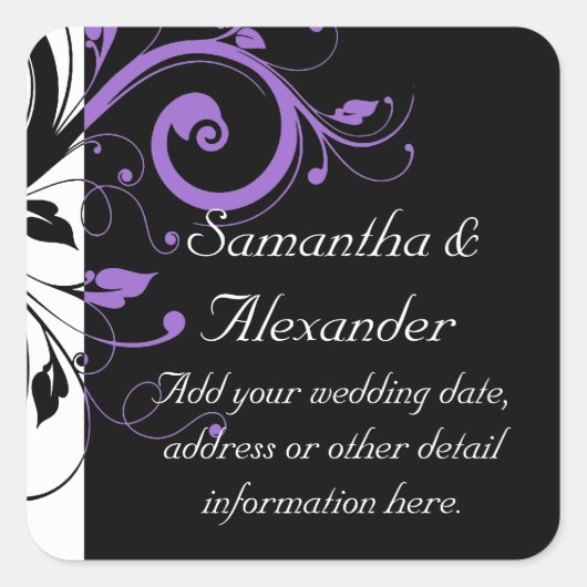 Zwart-wit Swirl Accent Stickers (Voorkant)