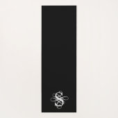Zwart-wit Swirly Initiaal Monogram Yogamat (Achterkant)