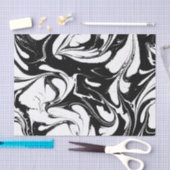 Zwart-wit swirly marmeren textuur tissuepapier (Craft)