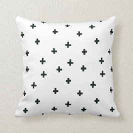 Zwart-wit Swiss Cross Pillow Kussen
