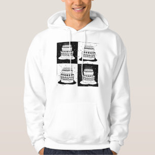 Zwart wit taart geruite blokprint hoodie