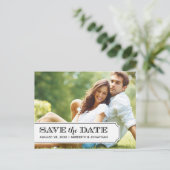 Zwart-wit tabblad Moderne foto Save the Date Aankondigingskaart (Staand voorkant)