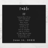 Zwart-wit Tafelnummer Bruiloft Sparkling Wijnetiket (Enkel label)