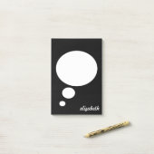 Zwart-wit Talk Bubble Persoonlijke naam Post-it® Notes (Op bureau)